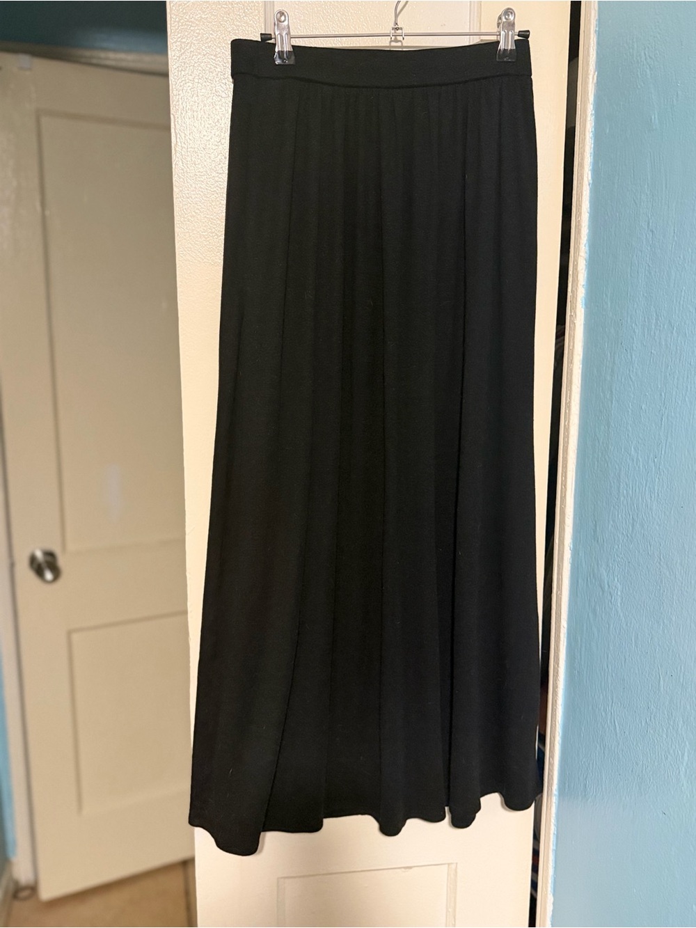 OGL Linen Tencel Blend Black Maxi Skirt With Pockets Size Small